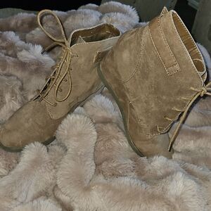 Madden Girl Tan Lace-Up Boots